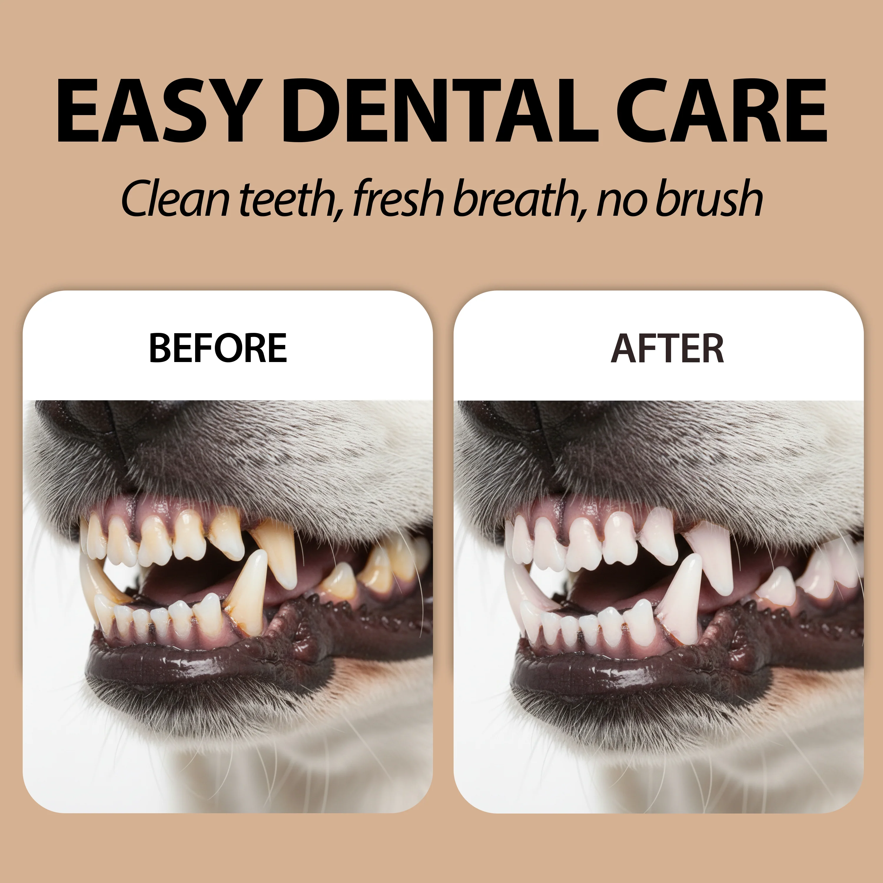 LINGETTES NETTOYANTES POUR LES DENTS NATURÉ – POUR CHIENS ET CHATS (x50) - Image 5