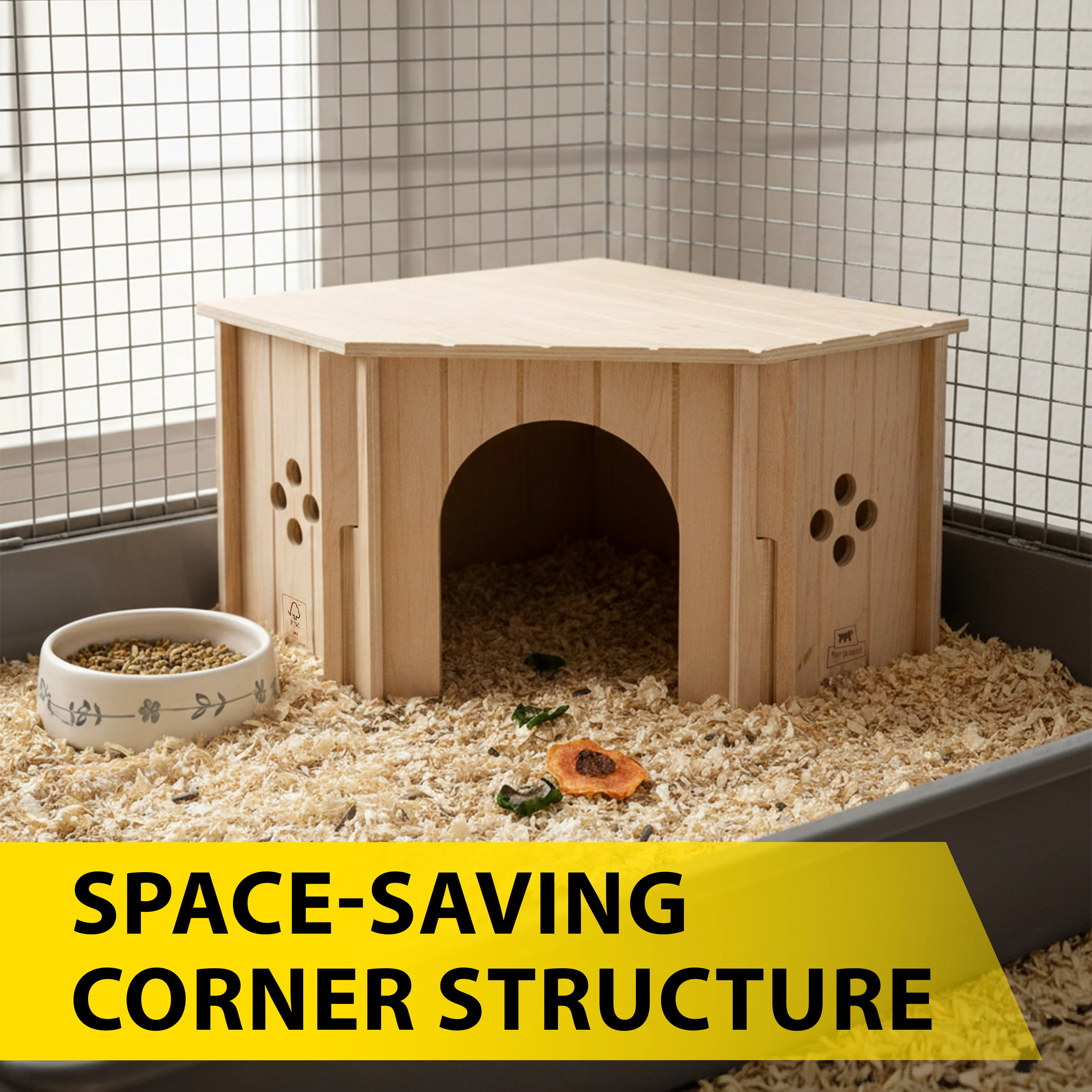 SIN CORNER Maison d’angle en bois pour petits animaux - Image 7